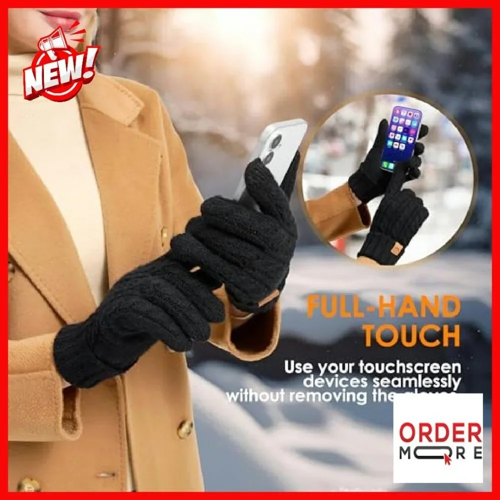 Women's Touchscreen Winter Gloves Fleece Lined Thermal Warm Cold Weather